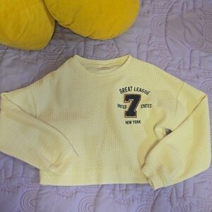 Zara Cream Textured Sweatshirt with Graphic